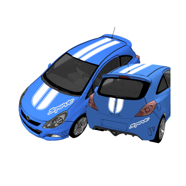 Sticker autocollant kit sport type opc