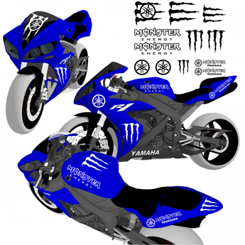 sticker et autocollant Kit moto monster energy yamaha