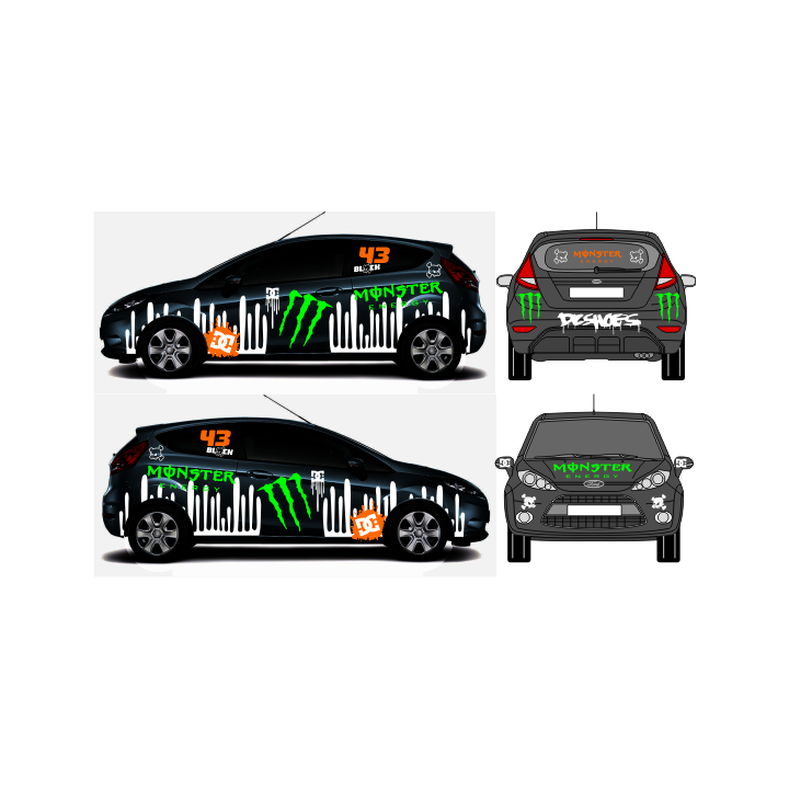 Sticker autocollant Kit bi-bandes