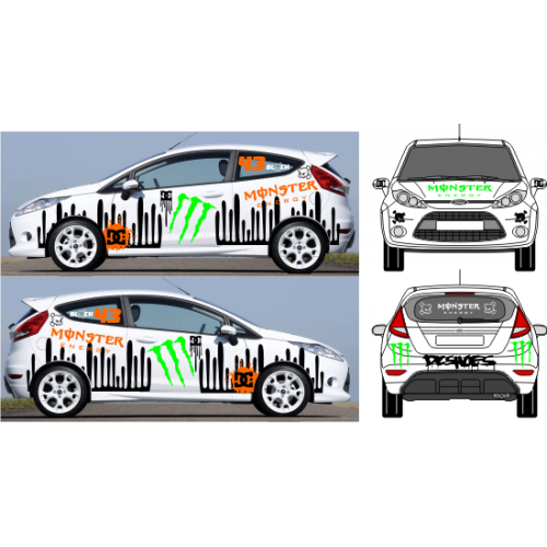 Sticker autocollant Ken Block kit deco vehicule foncé