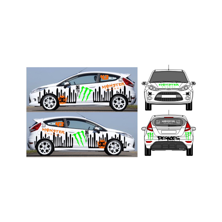 Sticker autocollant Ken Block kit deco vehicule foncé