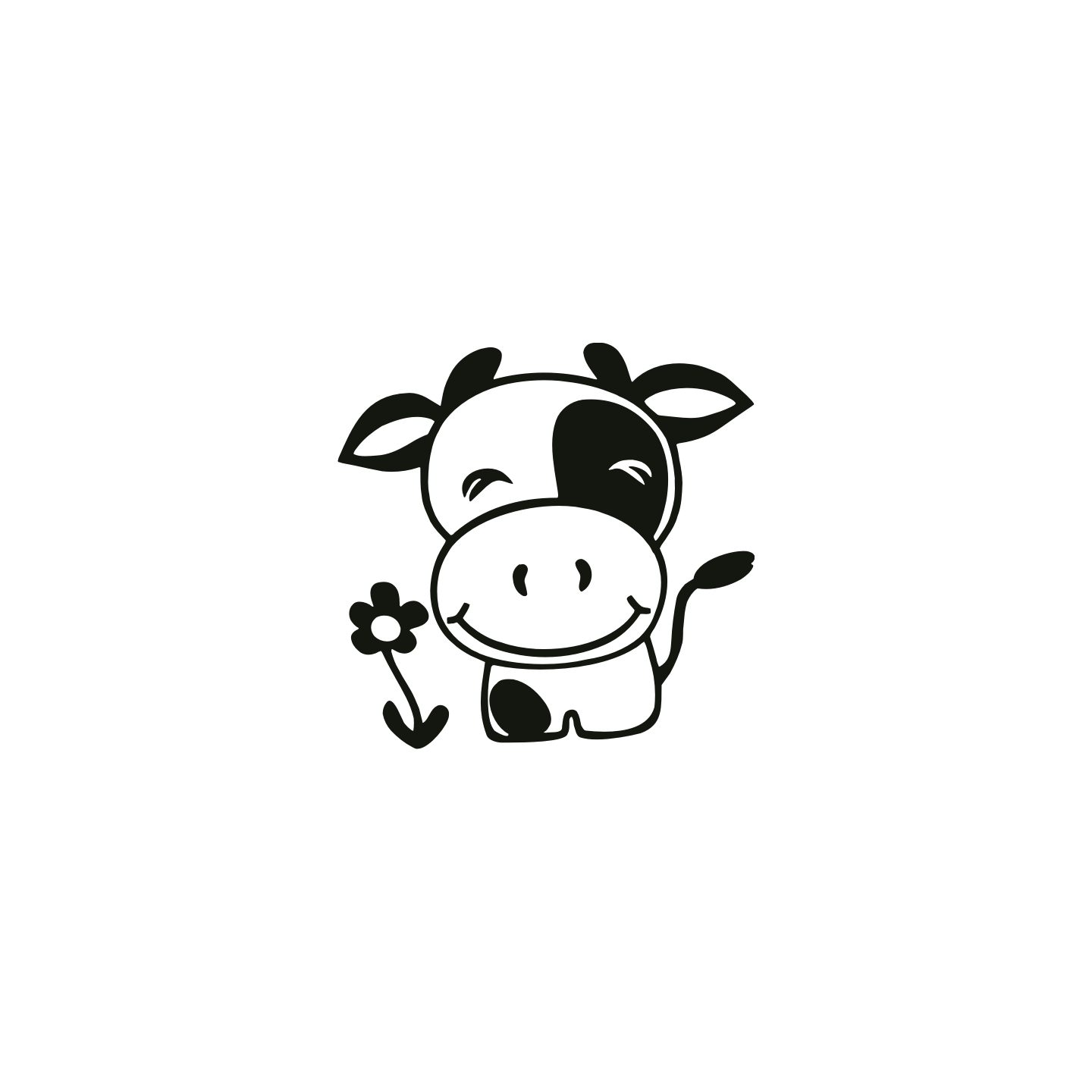 Petite vache et fleur