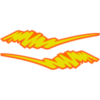 Sticker autocollant flaming couleur DE BASE