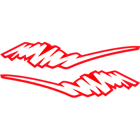 Sticker autocollant flaming blanc noir