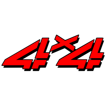 Sticker autocollant 4x4 noir et rouge