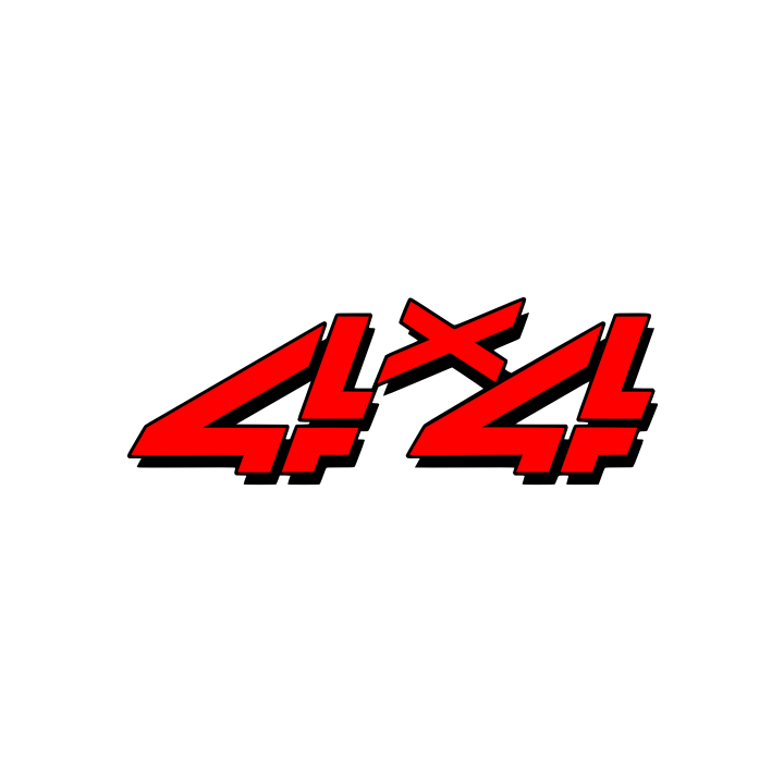 Sticker autocollant 4x4 noir et rouge
