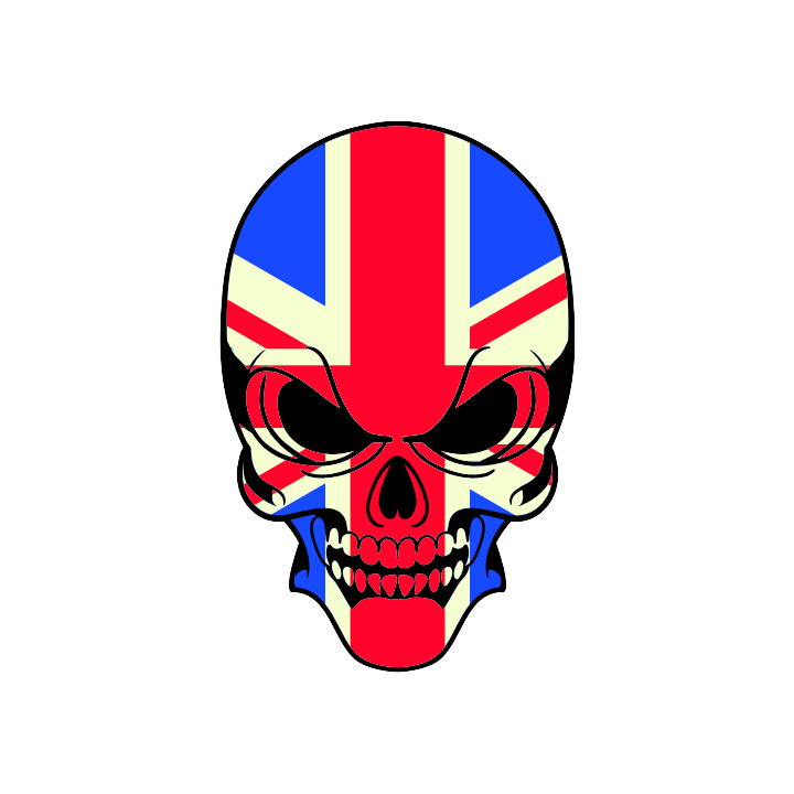 Sticker autocollant Tête de mort Métal Mulisha