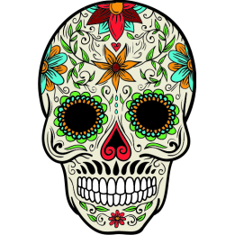 Sticker autocollant Tête de mort Mexicaine 1