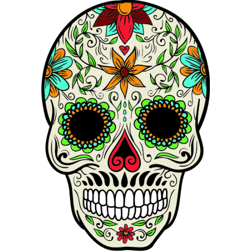 Sticker autocollant Tête de mort Mexicaine 1