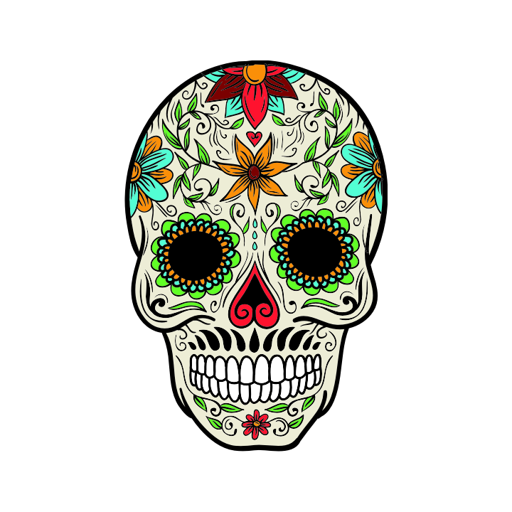 Sticker autocollant Tête de mort Mexicaine 1