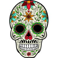 Sticker autocollant Tête de mort Mexicaine 1
