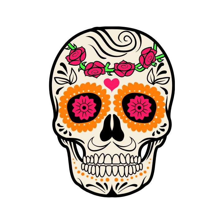 Sticker autocollant Tête de mort Mexicaine 2