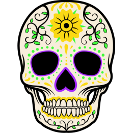 Sticker autocollant Tête de mort Mexicaine 3