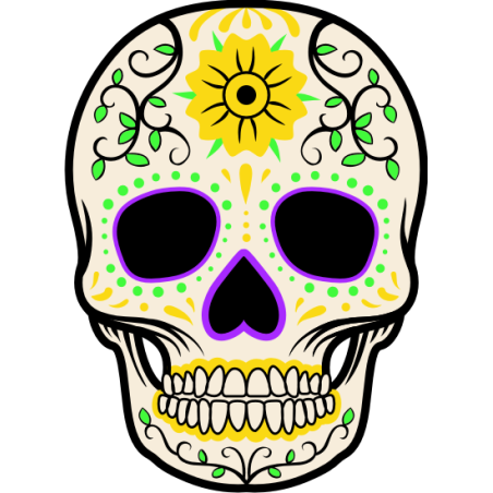 Sticker autocollant Tête de mort Mexicaine 3