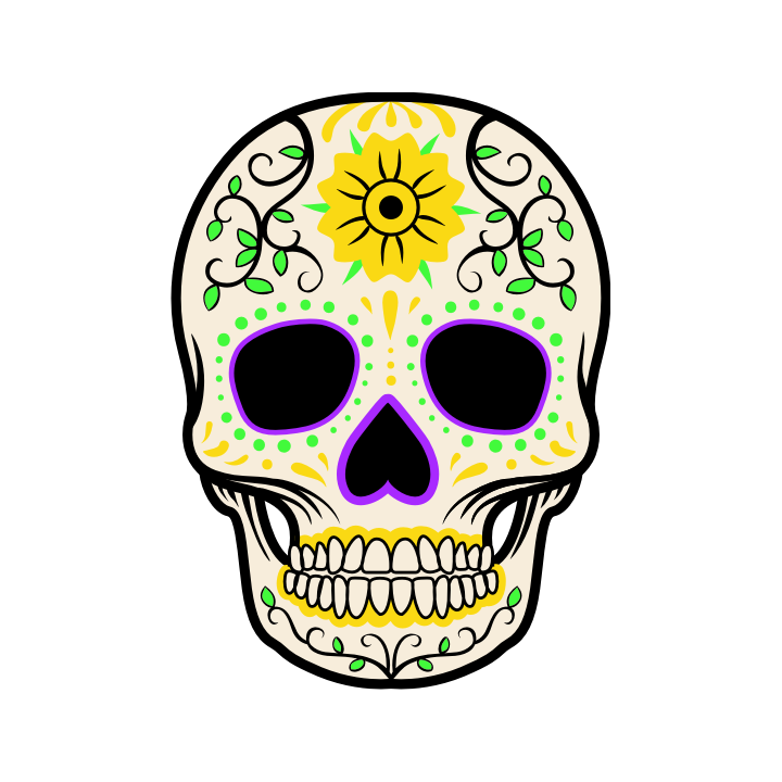Sticker autocollant Tête de mort Mexicaine 3