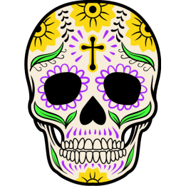 Sticker autocollant Tête de mort Mexicaine 4