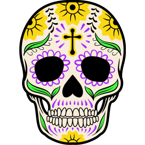 Sticker autocollant Tête de mort Mexicaine 4