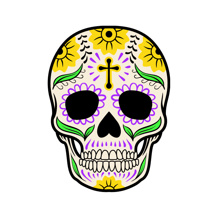 Sticker autocollant Tête de mort Mexicaine 4