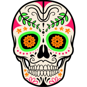 Sticker autocollant Tête de mort Mexicaine 5
