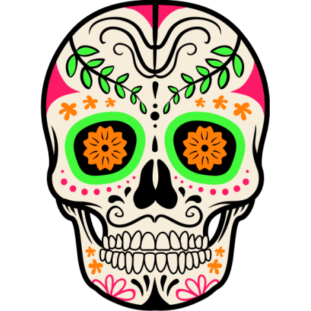 Sticker autocollant Tête de mort Mexicaine 5