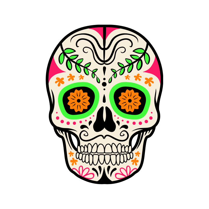 Sticker autocollant Tête de mort Mexicaine 5