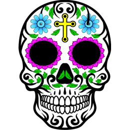 Sticker autocollant Tête de mort Mexicaine 1