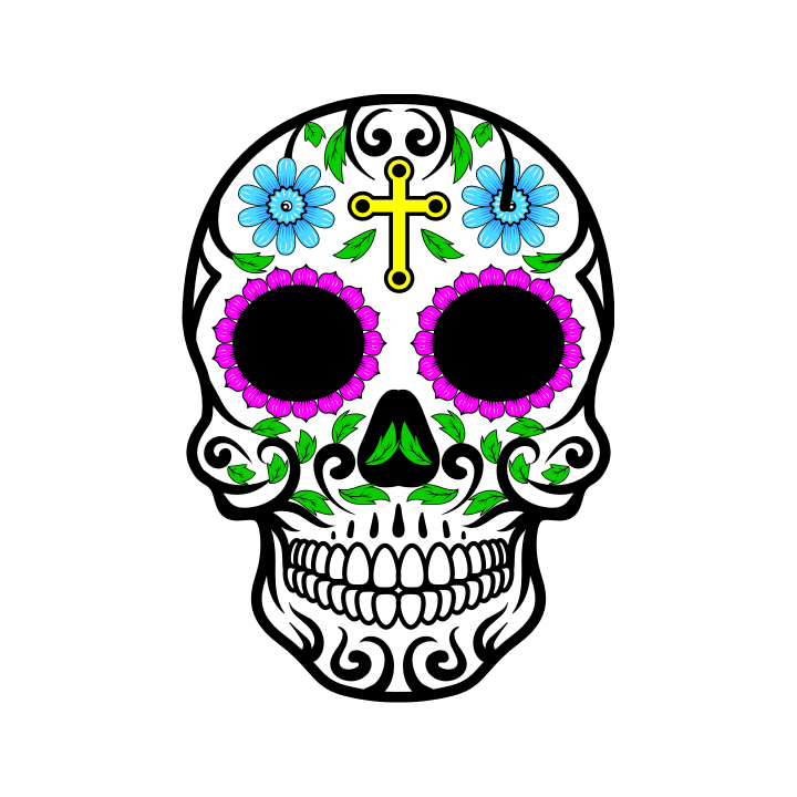 Sticker autocollant Tête de mort Mexicaine 1