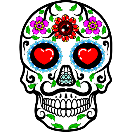 Sticker autocollant Tête de mort Mexicaine 7