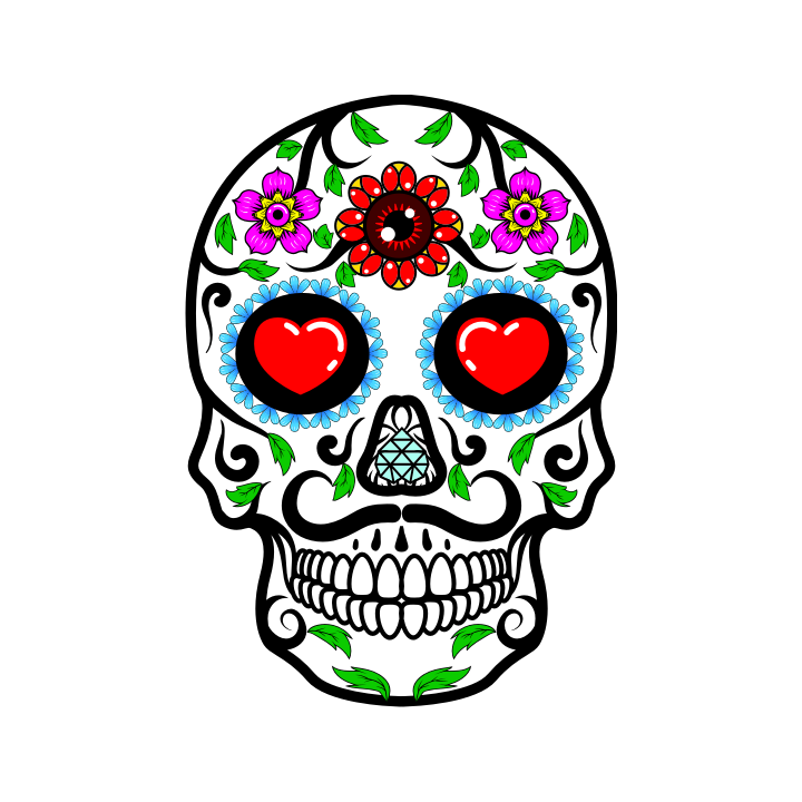 Sticker autocollant Tête de mort Mexicaine 7