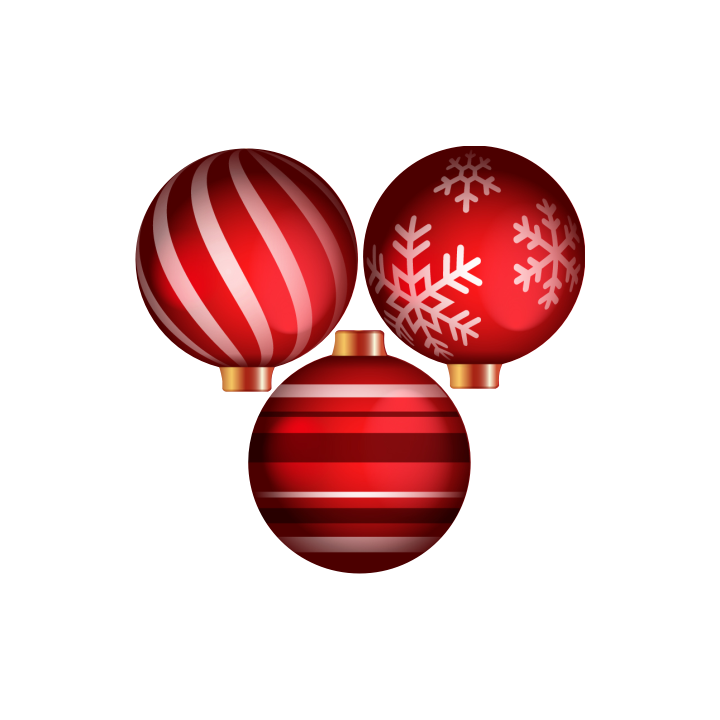Sticker autocollant 3 boules rouges