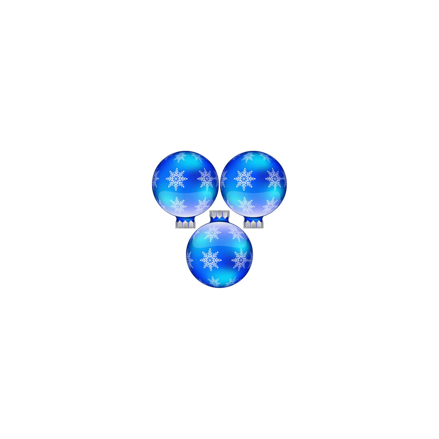 3 boules bleues