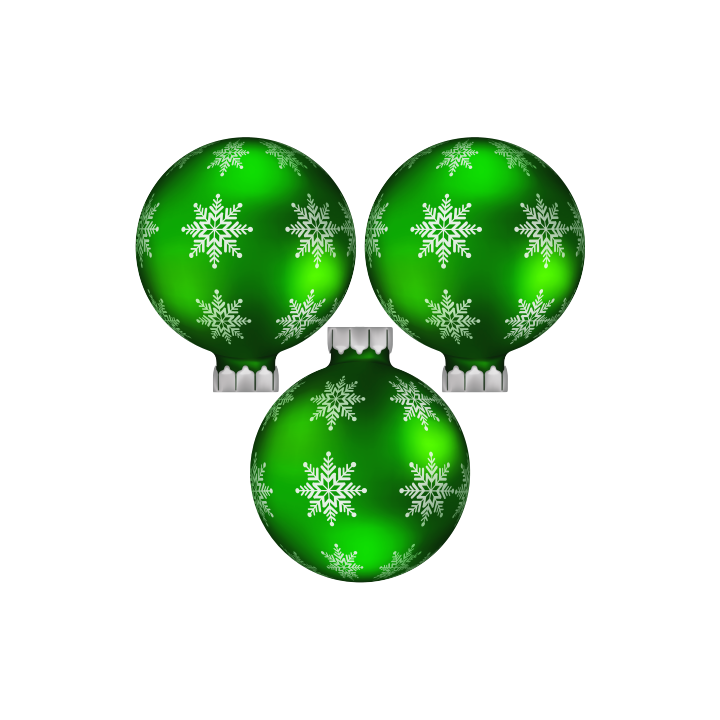 Sticker autocollant 3 boules vertes