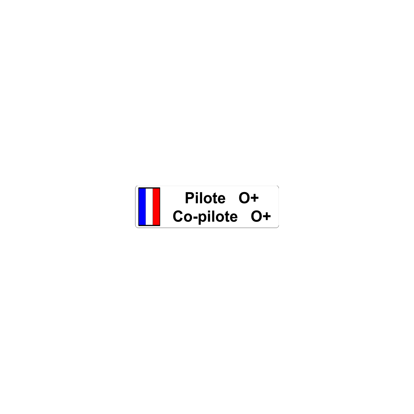 Sticker Groupe Sanguin plaque pilote