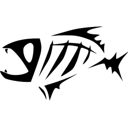 Sticker autocollant Arête Poisson Pirate
