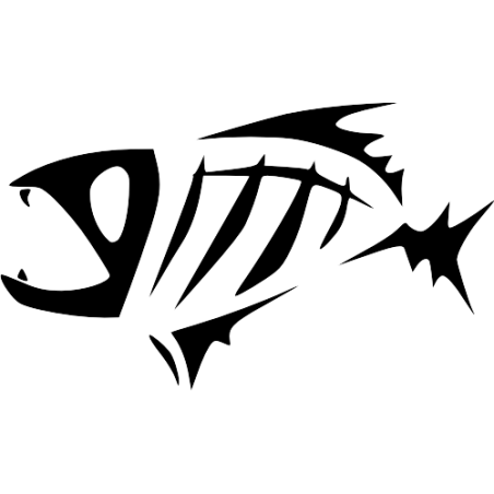 Sticker autocollant Arête Poisson Pirate