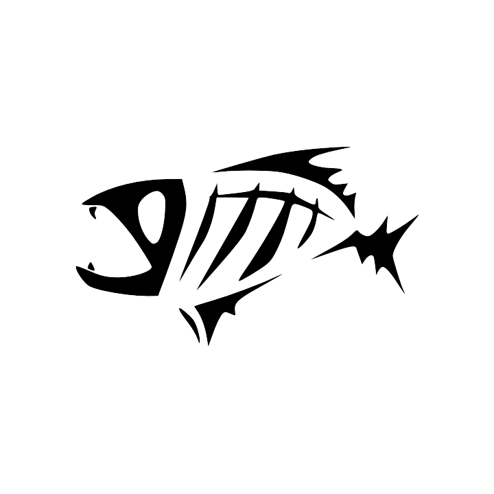 Sticker autocollant Arête Poisson Pirate