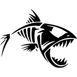 Sticker autocollant Arête Poisson Piranha