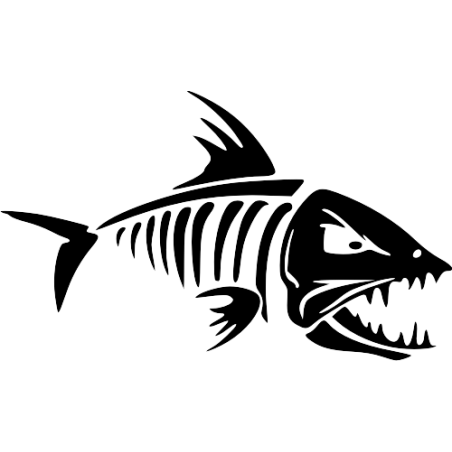 Sticker autocollant Arête Poisson Piranha