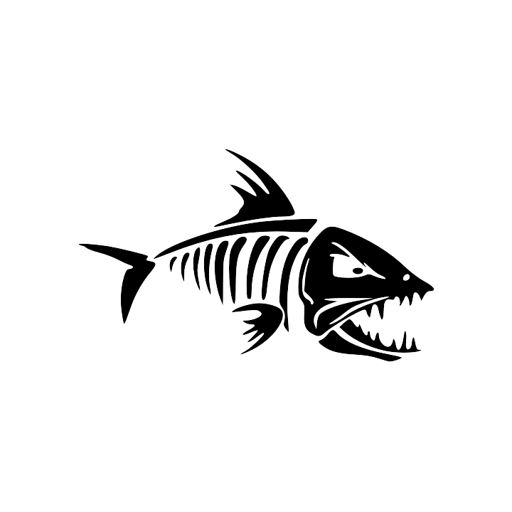 Sticker autocollant Arête Poisson Piranha