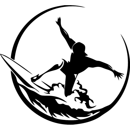 Sticker autocollant Surfeur cercle