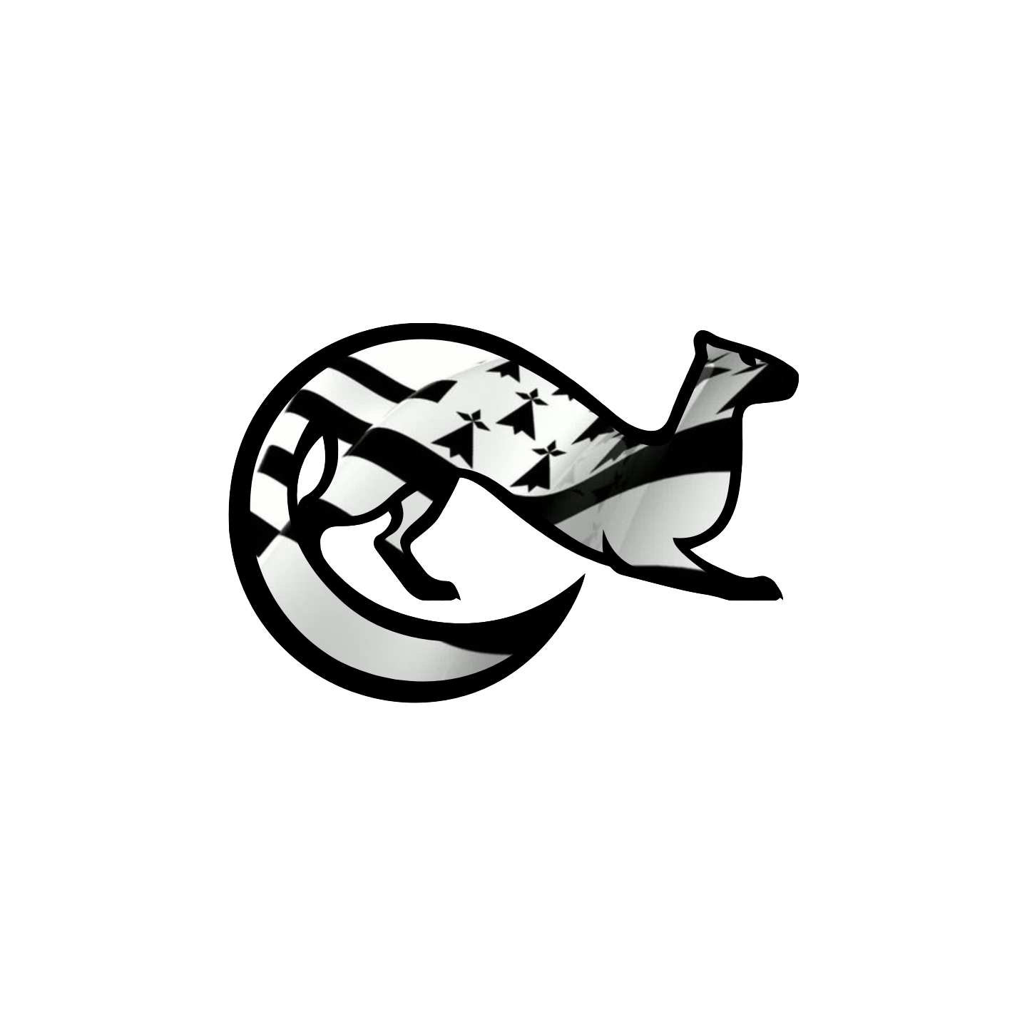 Autocollant hermine drapeau breton