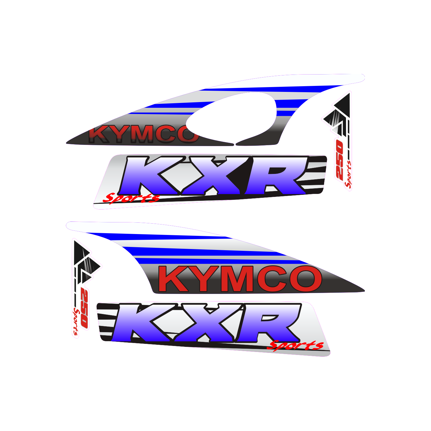 kit deco krx 250 bleu et rouge