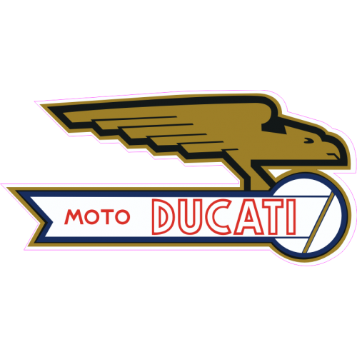 Sticker autocollant Ducati ancien couleur 2