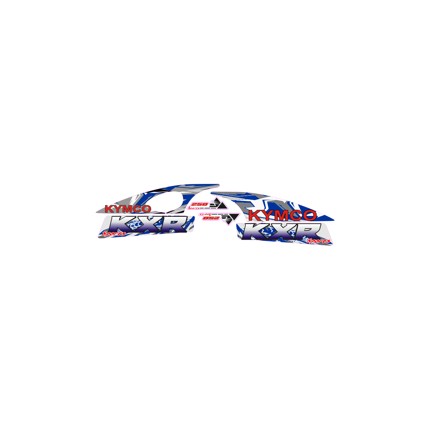 kit deco krx 250  bleu graphic
