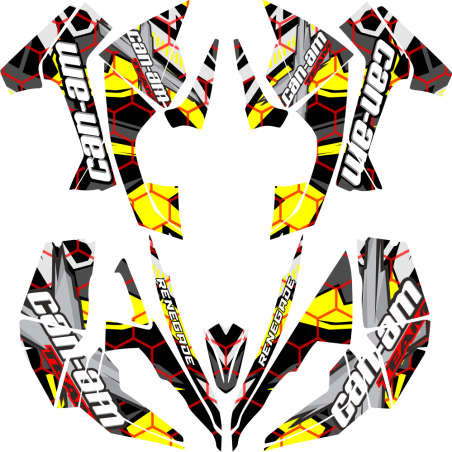 kit deco can am renegade jaune