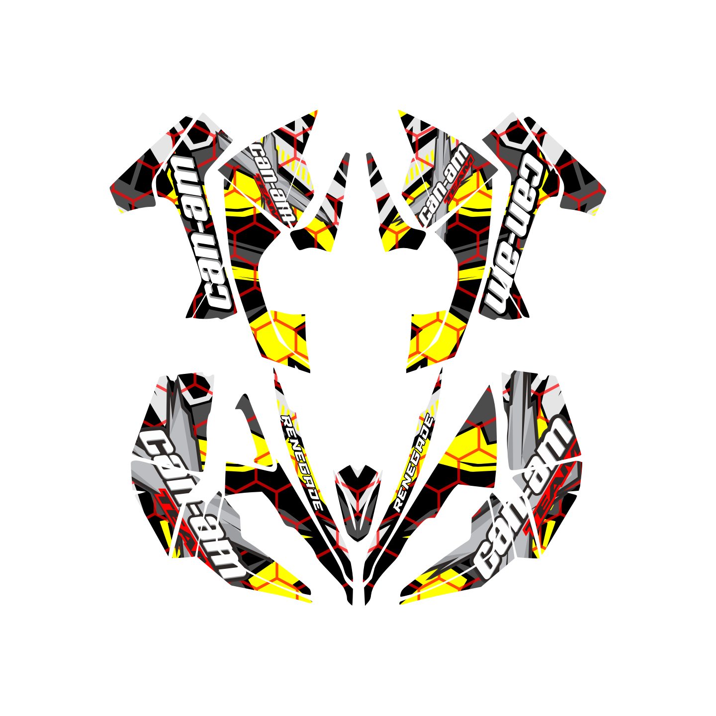kit deco can am renegade jaune