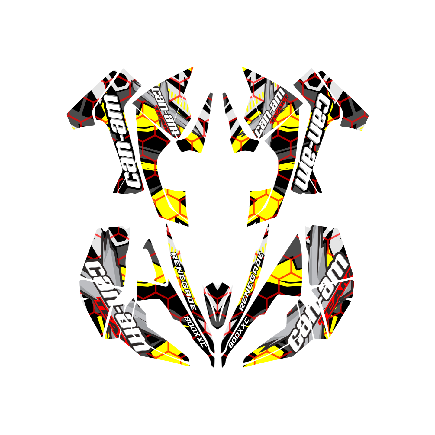 kit deco can am renegade jaune 800xxc