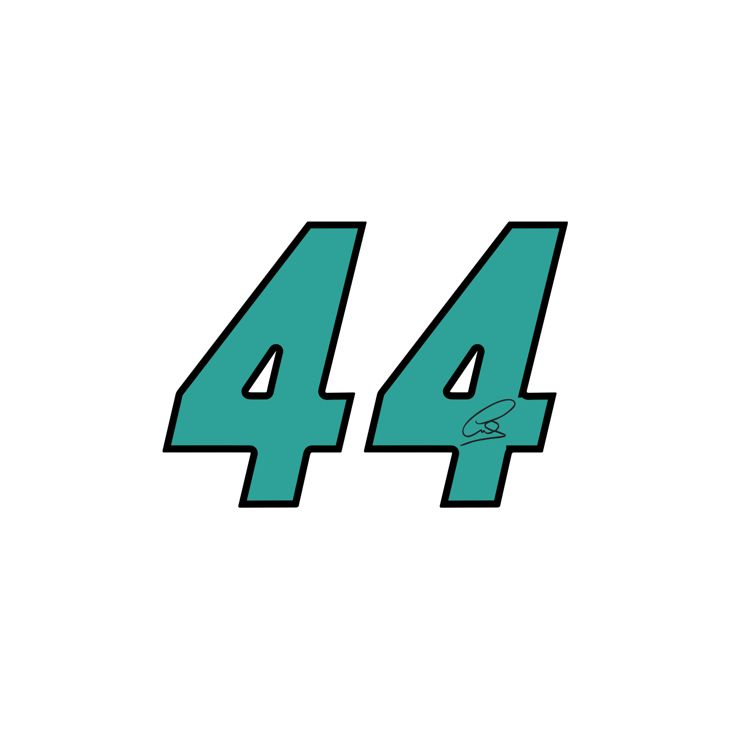 Autocollant 44 Lewis Hamilton
