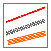 Liseré et bande damier